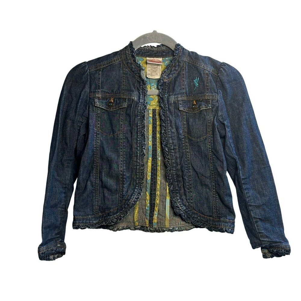 Disney Exclusive Tinker Bell Girls Denim Jacket – Size Medium 7/8, Embroidered‎